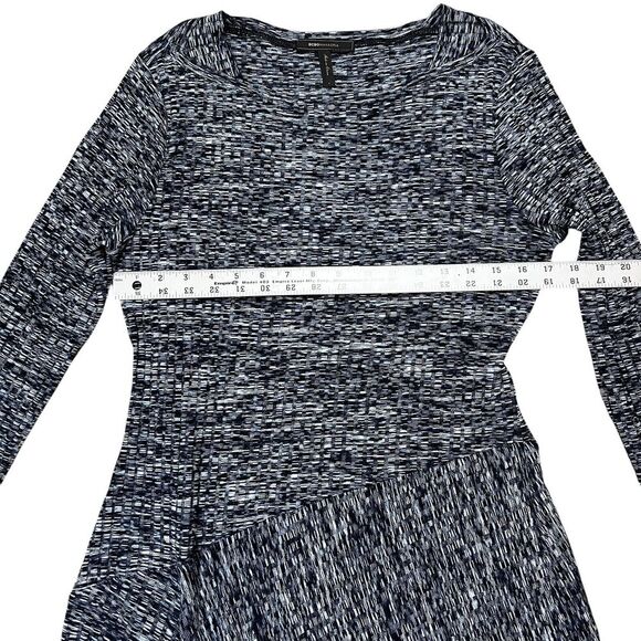 BCBG Maxazria Womens Knit Dress Asymmetrical Long Sleeve Fit & Flare Size Large - Picture 2 of 8